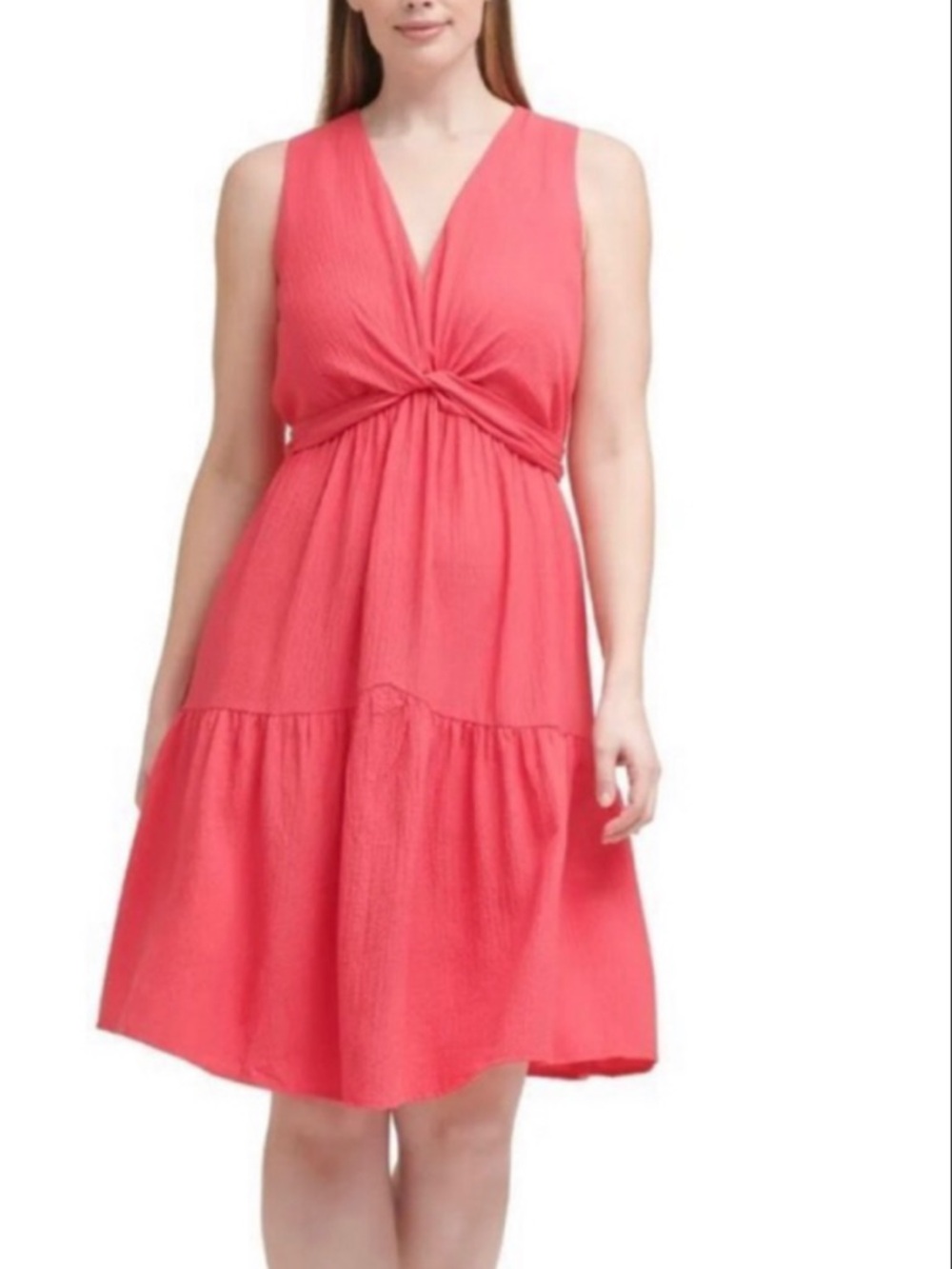 Calvin Klein Sleeveless Coral Dress